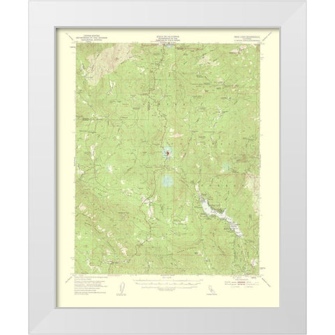 Bass Lake California Quad - USGS 1959 White Modern Wood Framed Art Print by USGS