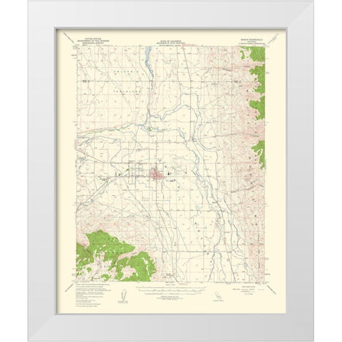 Bishop California Quad - USGS 1963 White Modern Wood Framed Art Print by USGS