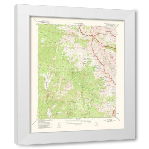 Blackcap Mountain California Quad - USGS 1962 White Modern Wood Framed Art Print by USGS