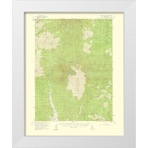 Bonanza King California Quad - USGS 1960 White Modern Wood Framed Art Print by USGS