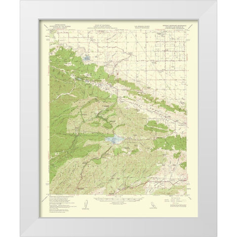 Bouquet Reservoir California Quad - USGS 1960 White Modern Wood Framed Art Print by USGS
