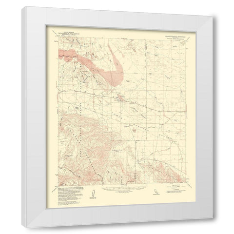 Borrego Mountain California Quad - USGS 1961 White Modern Wood Framed Art Print by USGS