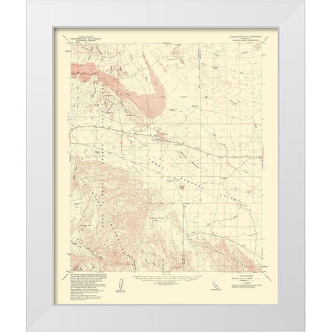 Borrego Mountain California Quad - USGS 1961 White Modern Wood Framed Art Print by USGS