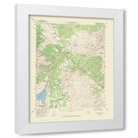 Bridgeport California Nevada Quad - USGS 1958 White Modern Wood Framed Art Print by USGS