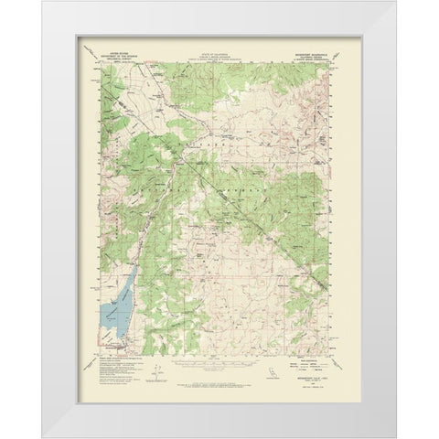 Bridgeport California Nevada Quad - USGS 1958 White Modern Wood Framed Art Print by USGS