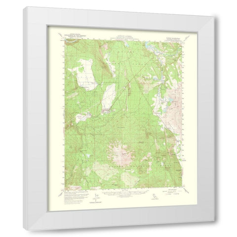 Burney California Quad - USGS 1964 White Modern Wood Framed Art Print by USGS