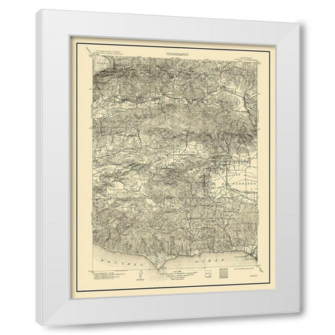 Camulos California Quad - USGS 1903 White Modern Wood Framed Art Print by USGS