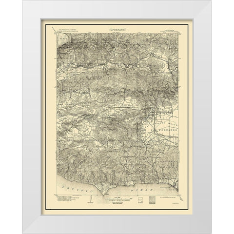 Camulos California Quad - USGS 1903 White Modern Wood Framed Art Print by USGS