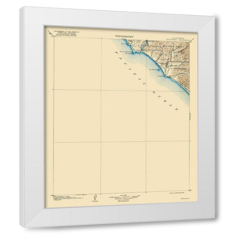 Capistrano California Quad - USGS 1902 White Modern Wood Framed Art Print by USGS