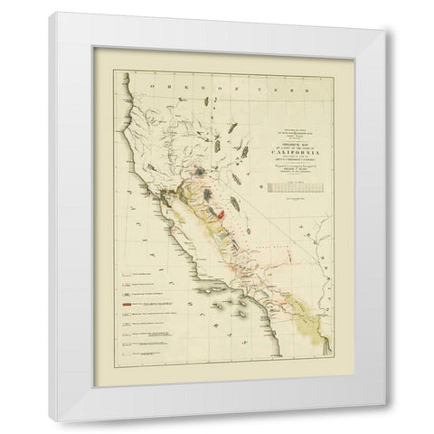 California - Sarony  1853 White Modern Wood Framed Art Print by Sarony