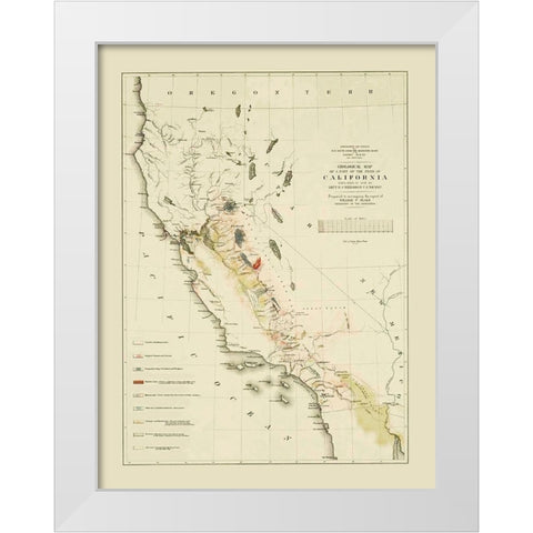 California - Sarony  1853 White Modern Wood Framed Art Print by Sarony