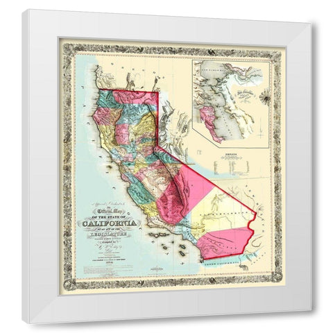 California - Eddy 1854 White Modern Wood Framed Art Print by Eddy