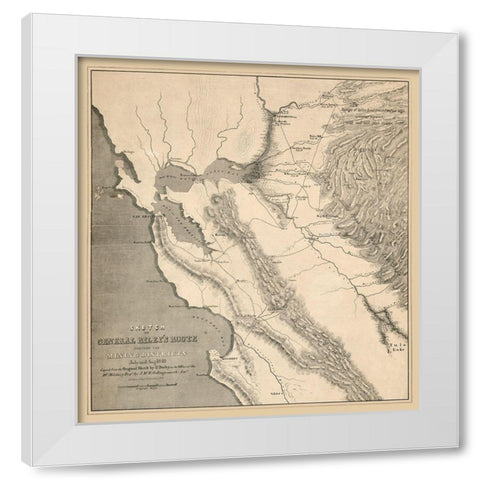 California Mining Districts - Derby 1849  White Modern Wood Framed Art Print by Derby
