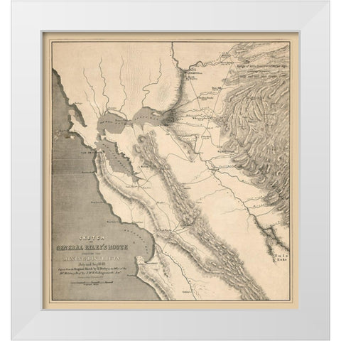 California Mining Districts - Derby 1849  White Modern Wood Framed Art Print by Derby