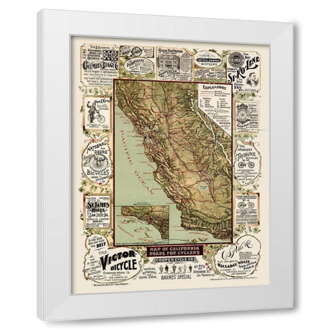 California Cyclers - Blum 1895  White Modern Wood Framed Art Print by Blum