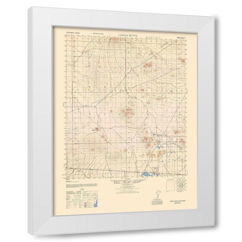 Castle Butte Sheet - US Army  1943 White Modern Wood Framed Art Print by US Army