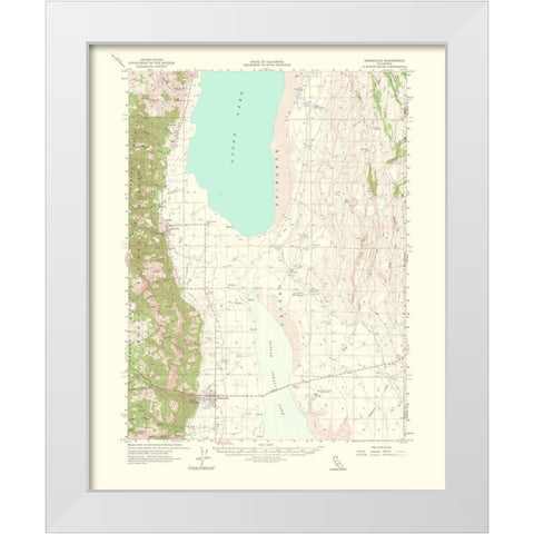 Cedarville California Quad - USGS 1964 White Modern Wood Framed Art Print by USGS