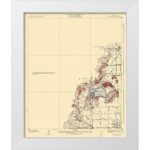 Chatsworth California Quad - USGS 1927 White Modern Wood Framed Art Print by USGS