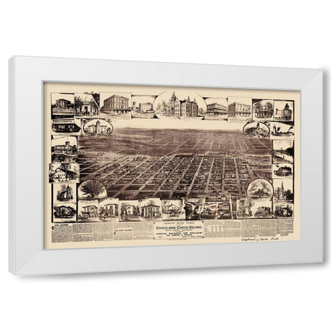 Chico, Chico Vecino California - Schmidt 1888 White Modern Wood Framed Art Print by Schmidt