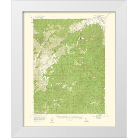 China Mountain California Quad - USGS 1961 White Modern Wood Framed Art Print by USGS