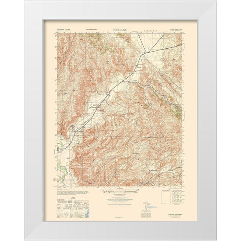 Cholame Sheet - US Army  1943 White Modern Wood Framed Art Print by US Army