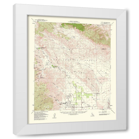 Clark Lake California Quad - USGS 1962 White Modern Wood Framed Art Print by USGS