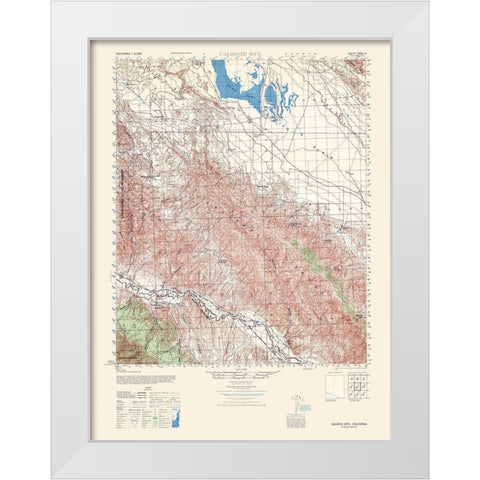 Caliente Mountain Sheet - US Army 1943 White Modern Wood Framed Art Print by US Army