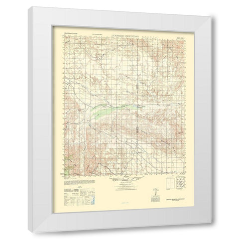 Carrizo Mountain Sheet - US Army 1942 White Modern Wood Framed Art Print by US Army