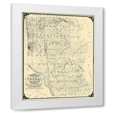 Colusa California Landowner - DeJarnett 1874 White Modern Wood Framed Art Print by DeJarnett