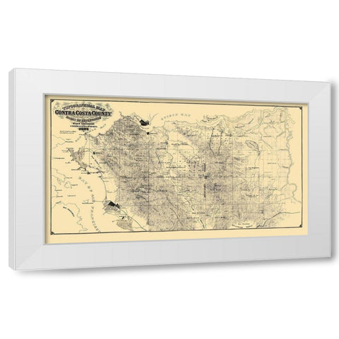 Contra Costa California - USGS 1871 White Modern Wood Framed Art Print by USGS