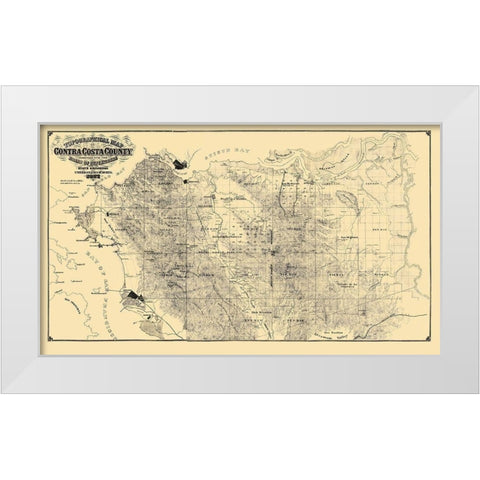 Contra Costa California - USGS 1871 White Modern Wood Framed Art Print by USGS