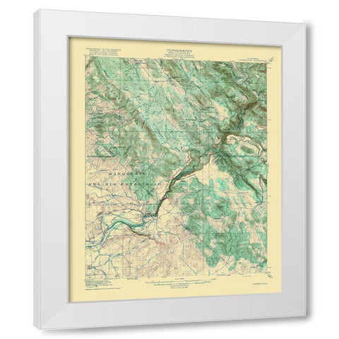 Copperopolis California Quad - USGS 1916 White Modern Wood Framed Art Print by USGS