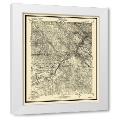 Copperopolis California Quad - USGS 1916 White Modern Wood Framed Art Print by USGS