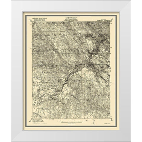 Copperopolis California Quad - USGS 1916 White Modern Wood Framed Art Print by USGS