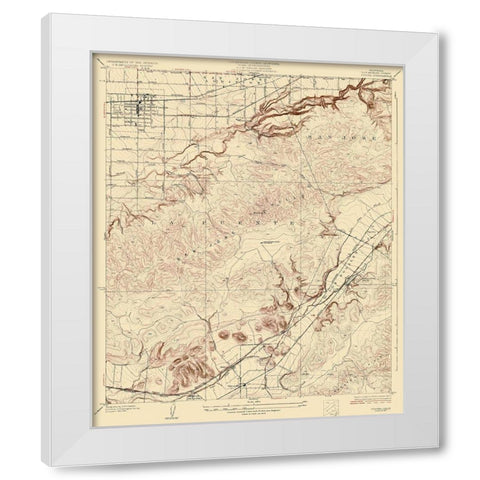 Covina California Quad - USGS 1927 White Modern Wood Framed Art Print by USGS