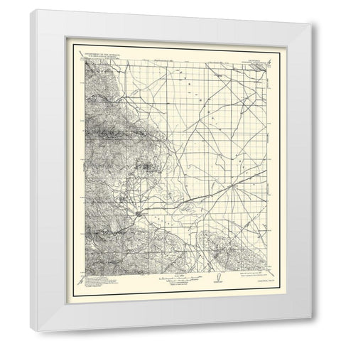 Coalinga California Quad - USGS 1912 White Modern Wood Framed Art Print by USGS