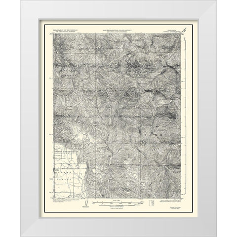 Covelo California Quad - USGS 1926 White Modern Wood Framed Art Print by USGS