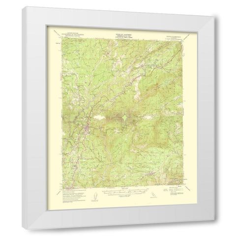Colfax California Quad - USGS 1961 White Modern Wood Framed Art Print by USGS