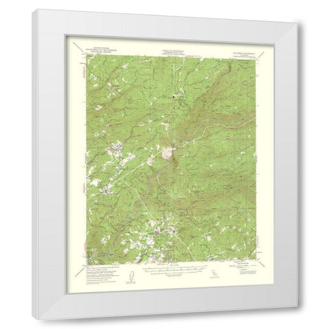 Columbia California Quad - USGS 1961 White Modern Wood Framed Art Print by USGS