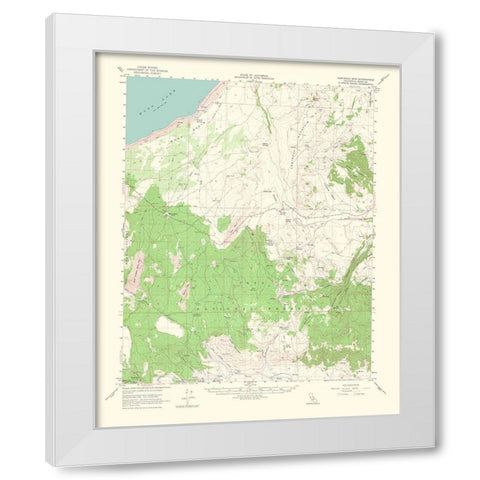 Cowtrack Mountain California Quad - USGS 1964 White Modern Wood Framed Art Print by USGS