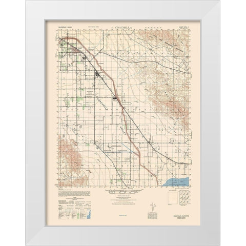 Coachella Sheet - US Army  1943 White Modern Wood Framed Art Print by US Army
