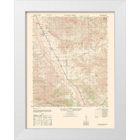 Cuyama Peak Sheet - US Army 1943 White Modern Wood Framed Art Print by US Army