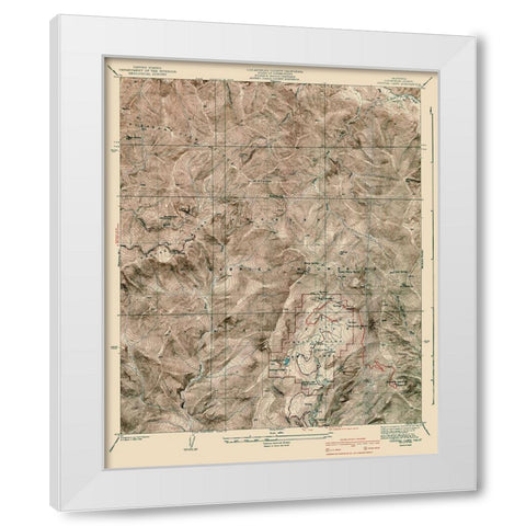 Crystal Lake California Quad - Nessler 1941 White Modern Wood Framed Art Print by Nessler