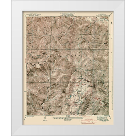 Crystal Lake California Quad - Nessler 1941 White Modern Wood Framed Art Print by Nessler