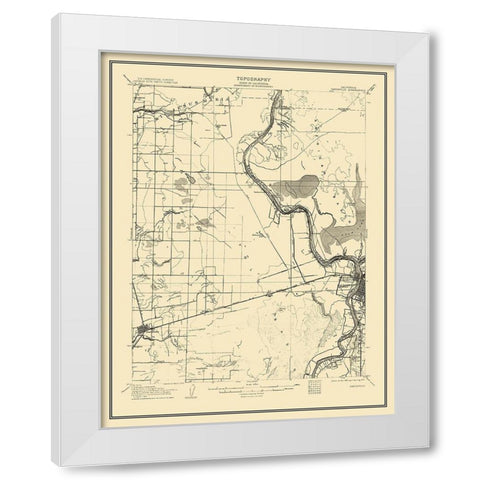 Davisville California Quad - USGS 1907 White Modern Wood Framed Art Print by USGS
