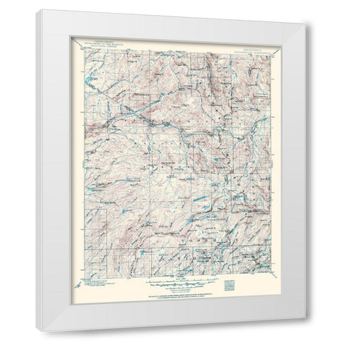Dardanelles California Quad - USGS 1896 White Modern Wood Framed Art Print by USGS