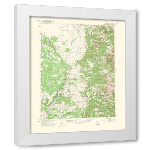 Davis Creek California Quad - USGS 1964 White Modern Wood Framed Art Print by USGS