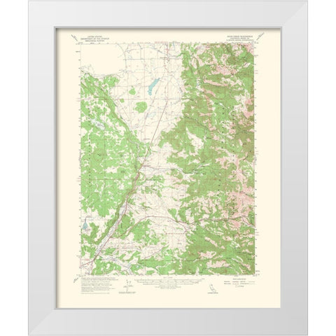 Davis Creek California Quad - USGS 1964 White Modern Wood Framed Art Print by USGS