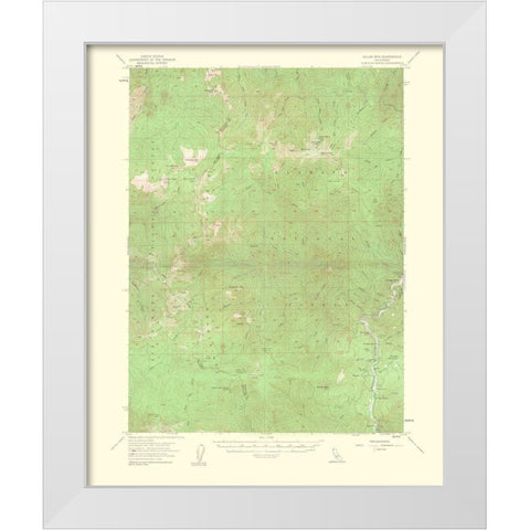 Dillon Mountain California Quad - USGS 1963 White Modern Wood Framed Art Print by USGS