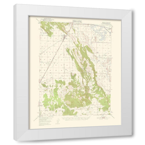 Dorris California Quad - USGS 1950 White Modern Wood Framed Art Print by USGS